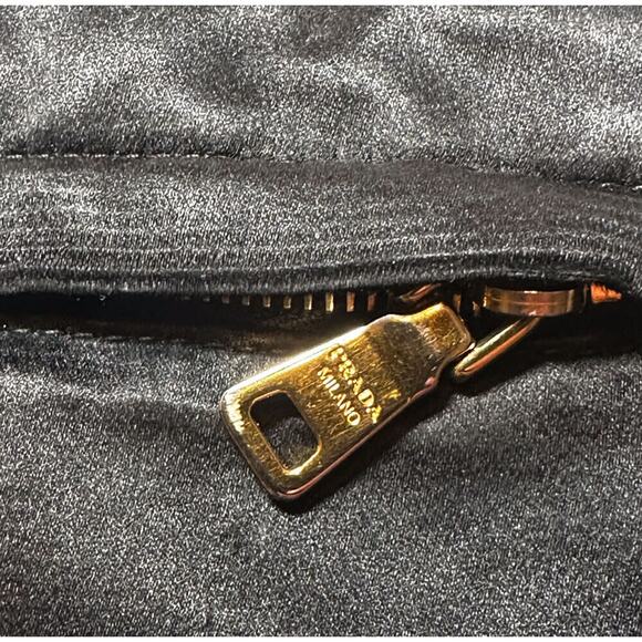 Prada Black Satin Zip Clutch Bag Purse - Picture 3 of 6